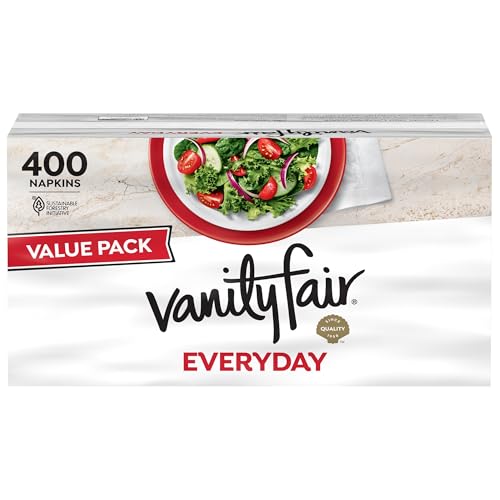 Vanity Fair Everyday Paper Napkins, 400 Count, Disposable Napkins Made Soft And Smooth For Everyday Meals