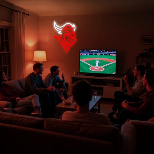 Image of University Neon Sign for Wall Decor University Football Team Logo Led Neon Sign for Man Cave Birthday Gifts for Fans Dimmable Led Neon Light for Party Club Bar Dorm Decor Size12.9 * 10.3In(P128)