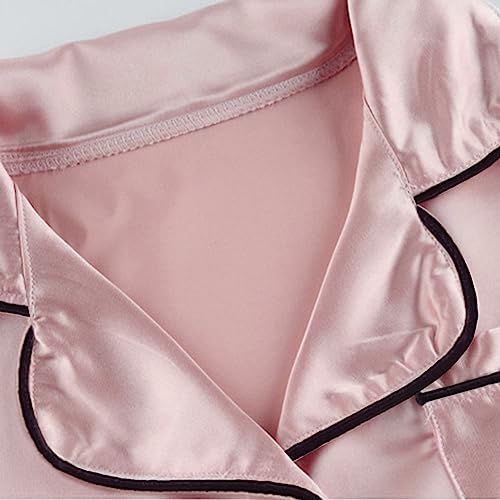 Little Boys Girls Short Satin Pajamas Set Classic Silk Pjs Toddler Kids 2 Piece Sleepwear Button-Down Short Sleeve4