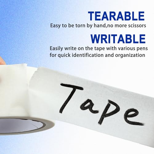 Image of White Painters Tape - 2 Inch Wide Masking Tape - Multi-Surface, Smart Adhesion, Indoor & Outdoor - Paint Tape for Artist, DIY, Labeling, Car, General Purpose - 90FT Total