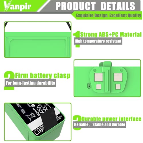Image of Replacement Battery for iRobot Roomba 500 600 700 800 900 Series 4376392 5200mAh 74.88Wh Upgrade battery Compatible with Roomba 960 981 970 965 801 805 850 860 890 891 895 695 690 685 680 670 1800LI