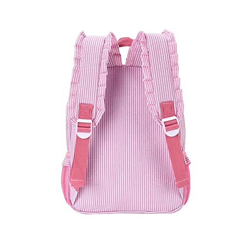 Lightweight Toddler Backpack for Girls,Seersucker Preschool Bookbag for Kids,Cute Pleated Children Kindergarten Backpack,SMALL (Pink, Small)4