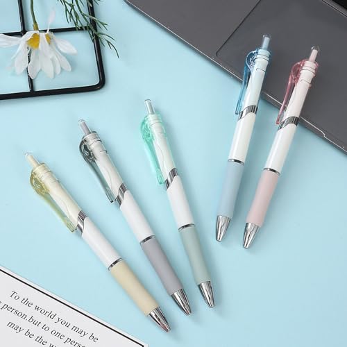 Pack de 5 bolígrafos retráctiles de gel 0.5mm tinta negra miniatura 5