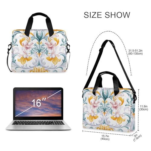 Funda para portátil con patrón floral amarillo ALAZA 13-15.6 pulg miniatura 5
