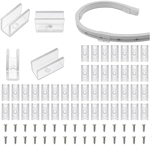 Neon Light Clips - 100PCS neon Strip Light Clips Accessories for 6x12mm ,Neon Led Strip Light Clips, Neon Signs DIY(100 Screws, 100 Clips)