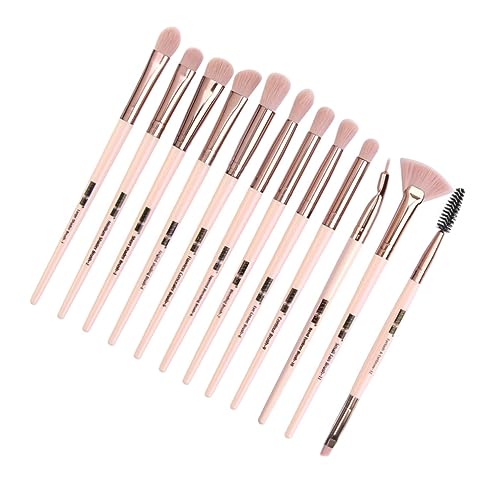 MUSISALY 1 セット 12個 女性用メイクブラシ 化粧顔 女性化粧ブラシ フェイスメイク ポータブルメイク パウダーブラシ ピンク