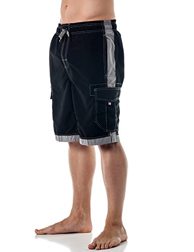US Apparel Men's Islander Board Shorts, Black, L2