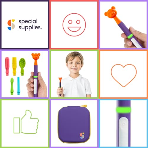Special Supplies Buzz Buddy Kit de estimulação oral com 6 cabeças intercambiáveis texturizadas macia