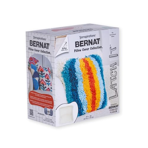Kit de broderie Bernat Latch It Collection d'oreillers en polaire Flip Print - 4