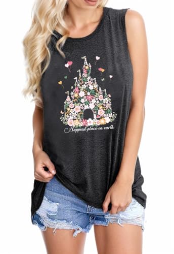 Magic Castle Tank Top for Women Magic Kingdom Graphic Shirt Tops Summer Vacation Vest2