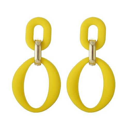 SIXDUTON Boucles d'oreilles Elliptique Acrylique Pendantes, Boucles d'oreilles Bohème Rétro Goutte Acrylique Hypoallergéniques Fête d'anniversaire Bijoux...