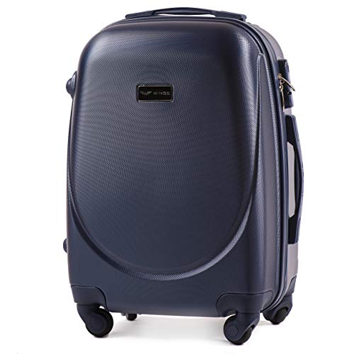 Preisvergleich Produktbild VINCI LUGGAGE Geräumiger Kabinentrolley - Leichter Flugzeugkoffer - Luxuriöser und moderner Koffer mit zweistufigen Teleskopgriff und Kombinationsschloss (Blau, S 55x37x25)