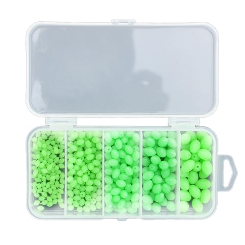 NEXAVKPR 375Pcs / Set Floating Fishing Tackles Tool Beads Green Eggs Glow Sea Lures Soft Rubber Beads