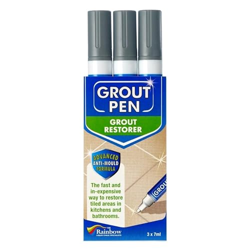 3 X GREY Grout Pens For restoring tile grout.