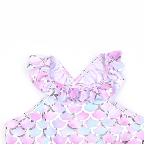 Image of CHILDRENSTAR Little Girls Tankini Swimsuit 2 Pieces Bathing Suit for Kids | Quick-Dry Cross-Back Adjustable Ruffles with Bow Decor Swimming Tankini and Short For Beach and Pool