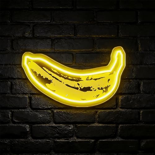 Image of Banana LED Sign,Cute Banana Neon Sign Decorations,Fruit Light up Signs Hanging Wall Art Lamp for kitchen Bar Club Party Fruit Shop Restaurant Bedroom,5V USB Powered,Dimmable Design