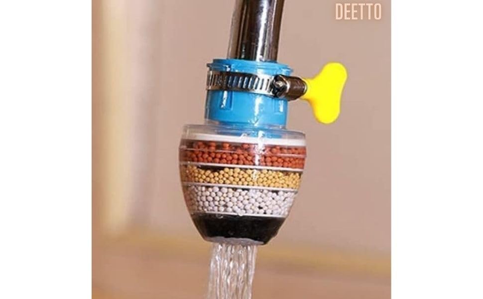 Deetto 2-piece water purifier filter faucet Multi Flow Shower Filter for Hard Water Softener for bathroom Shower Kitchen Sink Universal Cleaning Purifier Home Borewell Tanker Water (Tap shower Faucet)-image-43
