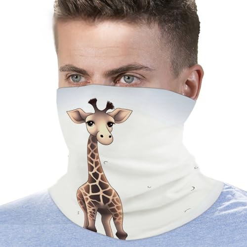 Neck Gaiter Face Mask Men Women, Cute Giraffe_77697538 Face Mask Scart Cover for Dust Wind Sun Protection3