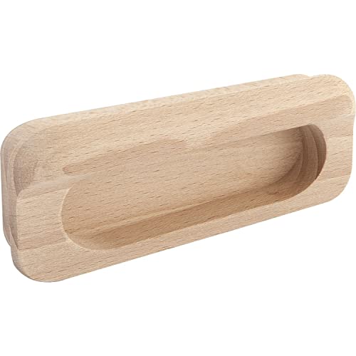 ALLES IM GRIFF Horkos Handle Shell Width 107 mm Sliding Door Handle Recessed Wood Shell Handle Steamed Beech Raw