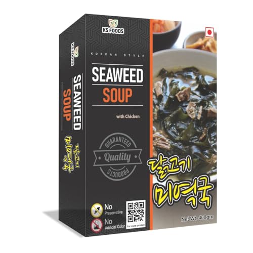 KS Foods Chicken Miyeokguk 400g | High Protein Low Calorie Korean Seaweed Soup | Ready to Eat | Healthy Instant Korean Meal