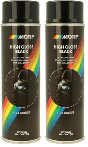 Motip Rallye Peinture - Noir brillant, 500 ml (Lot de 2)