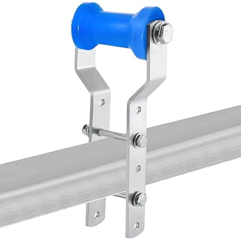 Festerekey Adjustable Keel Roller with Panel Bracket Assembly, 5” Rubber Keel Roller, for 3” Wide Trailer Tongue Cover