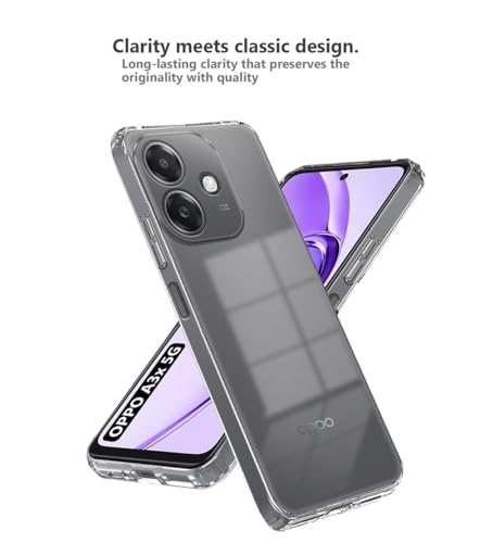 Image of COVERBLACK Soft Rubber Back Cover Compatible Model for Oppo CPH2641 / A3x 4G / A3 5G - Transparent
