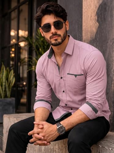 Image of Amazon Brand - INKAST Cotton Shirt for Men | Regular Fit Full Sleeve Casual Shirt | Stylish Formal Office Wear Shirts for Men | Soft Comfortable Breathable Cotton Fabric | Fashionable Office Wear