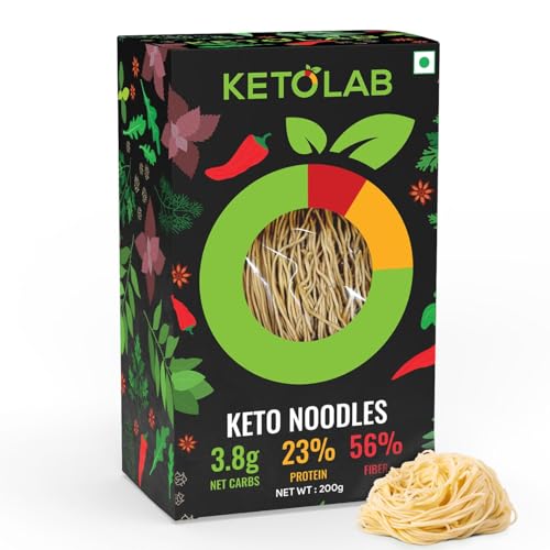 Image of Ketolab Keto Noodles Spaghetti, 300 Gms x Pack of 2, 3.8g Net Carb & 11g High Protein /Serving, Identical to Regular Noodles, Ultra Low Carb, Pre-Biotic High Fibre, For Keto Diet and Weight Loss