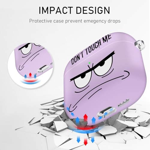 Image of for Apple Airpods 4th Generation Case Cover(2024),Don't Touch Me for Airpods 4 Cover with Keychain /Lanyard Soft Cute Shockproof Covers for Women Men Compatible AirPod 4 Case,Lavender