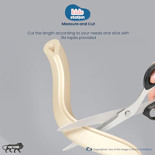 Image of Kids Station Baby Proofing Edge Protector for Kids Safety, Made in India Rubber Edge for Sharp Furniture Edges and Corners, A Baby Safety Product (Edge Guards, 5mtr, U- Shape, Beige)