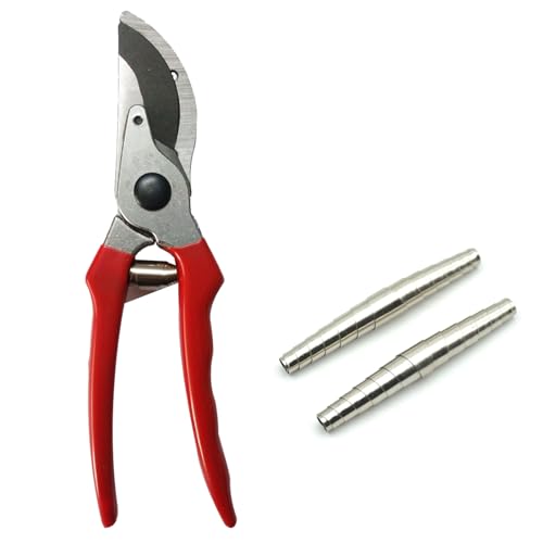 GNAUMORE Bypass Baumschere, Stahlfarben, Bypass, 6 cm, Edelstahlklingen, Antihaftbeschichtet, Multifunktional, Gartenschere