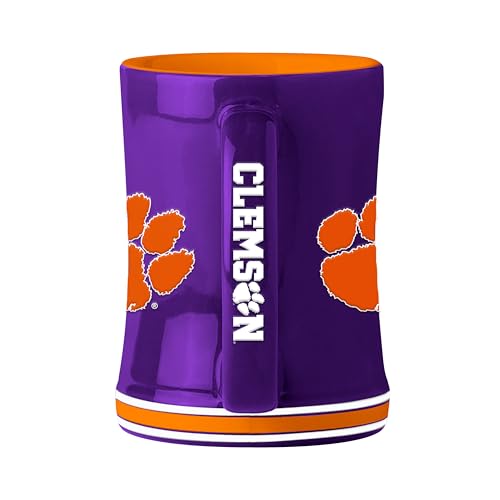 Image of Logo Brands NCAA Clemson Tigers 14oz Ceramic Relief Coffee Mug - Officially Licensed Mug, Sculpted 3D Logo and Team Colors - Comfortable Handle and Glossy Finish for College Sports Fans