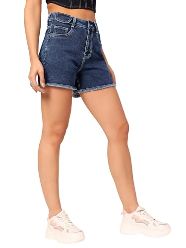 Image of Dolce Crudo Above Knee Denim Shorts for Women