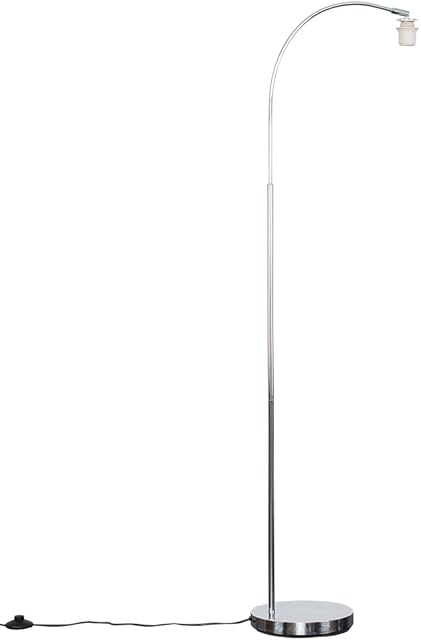 MiniSun Modern Designer Style Polished Chrome Curved Stem Floor Lamp Base