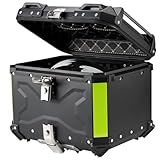 Großer Stauraum: Die Motorrad Aufbewahrungsbox bietet großzügigen Stauraum et ist mit einem herausnehmbaren PU-Leder-Baumwollfutter ausgestattet, das leicht zu reinigen ist und stoßdämpfende sowie polsternde Eigenschaften besitzt.