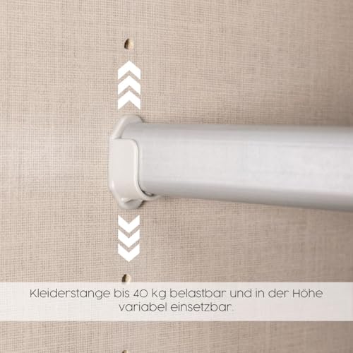 Rauch Möbel Subito Kleiderschrank für Schlafzimmer, Kinderzimmer, Flur, Garderobe, 2-türig mit Spiegel, Farbe Weiß, inkl. 2 Kleiderstangen, 2 Einlegeböden, Breite 136 cm