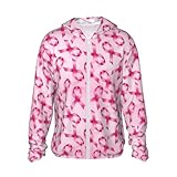 vosery breast cancer awareness-q - giacca con cappuccio e cerniera, leggera, a maniche lunghe, per donne e uomini, nero, l