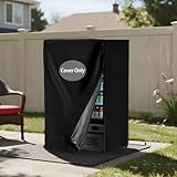 Mini Fridge Cover, Waterproof Upright Outdoor Refrigerator Covers 22" W X 23" D X 34" H Heavy Duty Beverage Beer Refrigerators Cover for Most 3.0 Cubic Compact Mini Freezer, Black