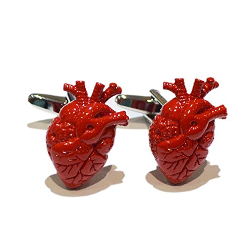 Mancuernillas Hombres Corazón Anatómico Rojo RGT miniatura 1