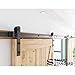 SMARTSTANDARD 16FT Heavy Duty Double Door Sliding Barn Door Hardware Kit,Smoothly and Quietly-Easy to Install-includes Step-by-Step Installation Instruction Fit 48