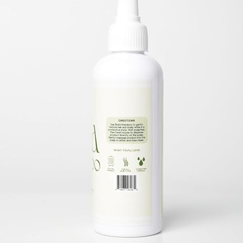 Miniatura 3 de Champú para trenzas, 3.4 fl oz3.5 oz, orgánico, con aroma a vainilla, limpiador del cuero cabelludo, alternativa perfecta para un enjuague ACV, para