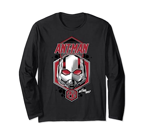 T-shirt Marvel Ant-Man manche longue noir motif badge rouge