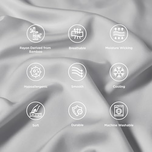 Image of Bedsure Pillow Cases Standard Size Set of 2, 100% Rayon Derived from Bamboo