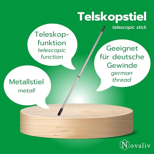Besenstiel Novaliv Teleskop 2er Set mit Gewinde 79-130 cm Silber