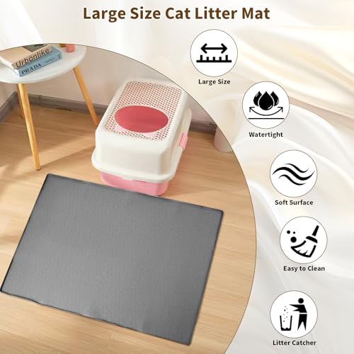 Tapete de areia extra grande premium para gatos - Almofada de silicone resistente à prova d'água co
