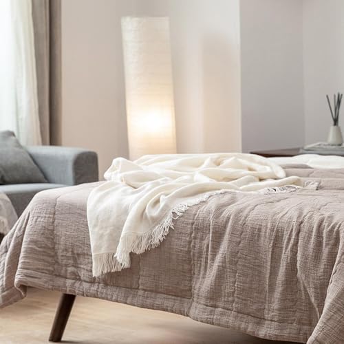 Couvre-lit réversible doux et raffiné pour parure de lit estivale élégante