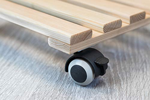 Metafranc Plant Roller 300 x 300 mm, 60 kg Load Capacity, Pine Plate, Natural - Image 4