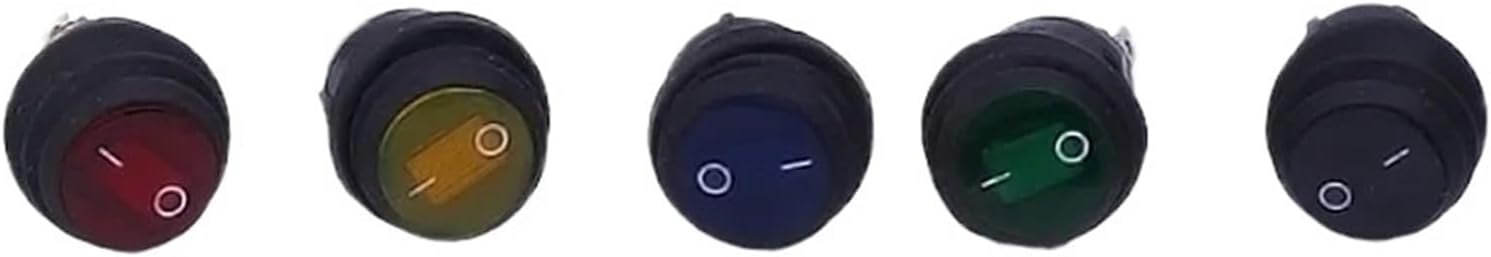 1Pcs on/Off 3Pin SPST Round Waterproof Boat LED Rocker switchlight 12V 220V Power Button Switch on Off(Yellow,220V-250V)