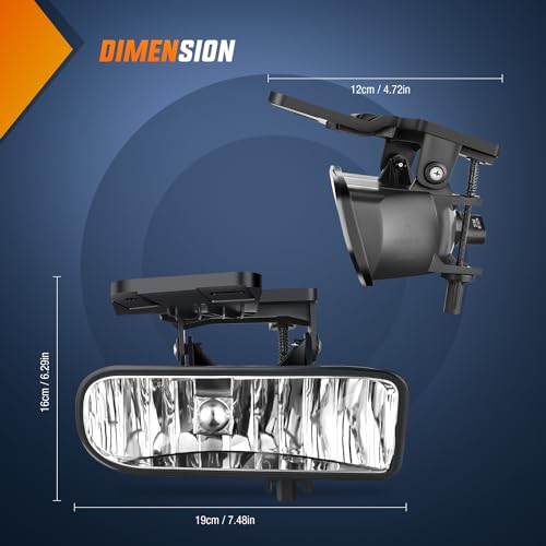 Image of Nilight Fog Light Assembly for 1999-2002 GMC Sierra 1500 2500 | 2001 2002 Sierra 1500HD 2500HD 3500 2000 2001 2002 2003 2004 2005 2006 Yukon Clear Lens